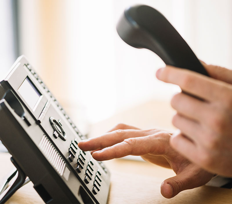 Hörer und Tasten einer Telefonstation